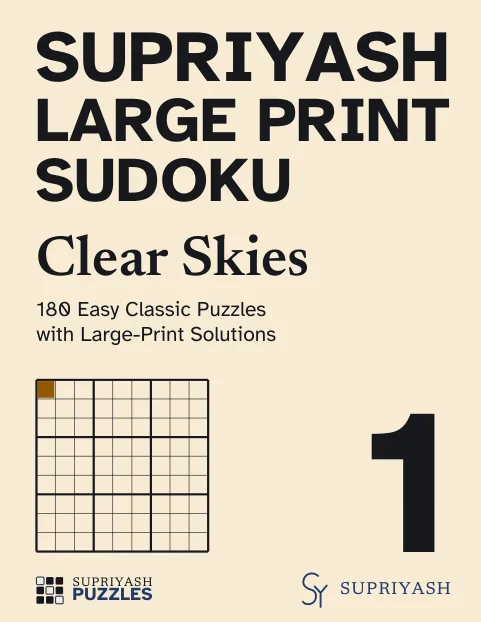 Front cover of Supriyash Large Print Sudoku: Clear Skies